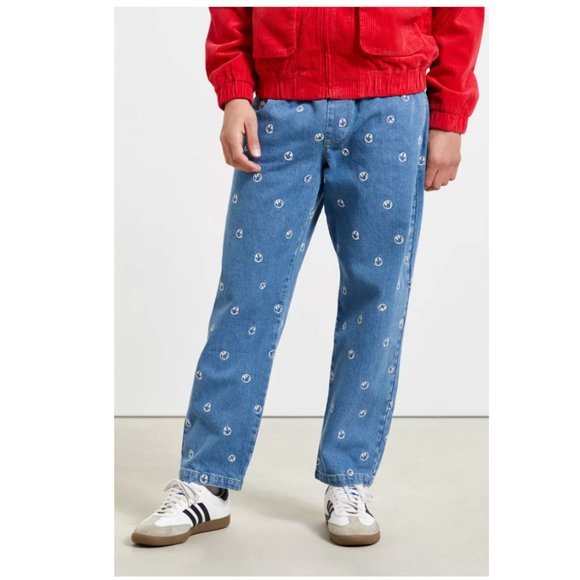 Bdg Embroidered Denim Beach Pant Smiley 